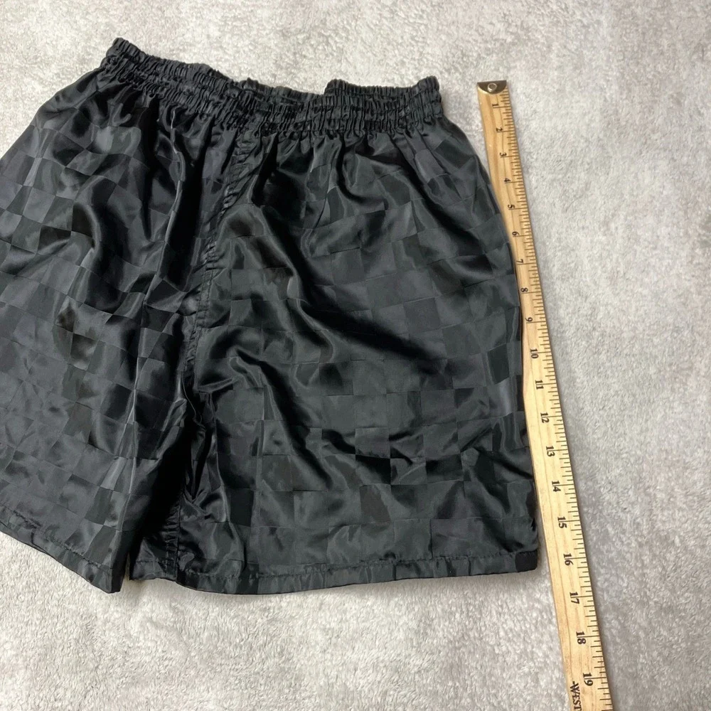 Vintage 90s Shiny Checkered Nylon Soccer Shorts 5